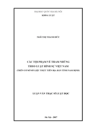 Nghiên cứu tội phạm tham nhũng theo luật hình sự Việt