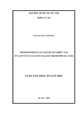 Giải Quyết Khiếu Nại Tố Cáo Về Đất Đai Tại Đà Nẵng: