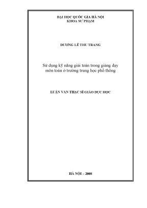 Kỹ Năng Giải Toán Trong Giảng Dạy Toán Ở Trường Trung