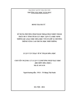 Phương Pháp Đàm Thoại Phát Hiện Trong Dạy Học Hóa Học Vô