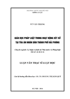 Giáo Dục Pháp Luật Trong Hoạt Động Xét Xử Tại Tòa Án
