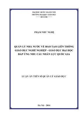 Quản lý đào tạo liên thông giáo dục nghề nghiệp và đại