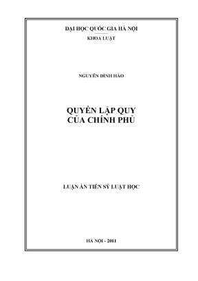 Quyền Lập Quy Của Chính Phủ: Nghiên Cứu Luận Án Tiến Sĩ Luật