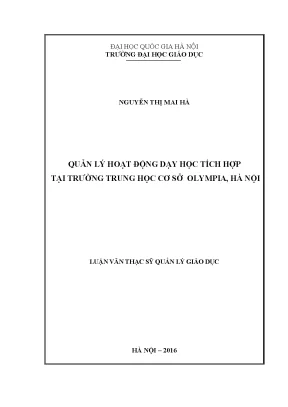 Quản Lý Hoạt Động Dạy Học Tích Hợp Tại Trường THCS