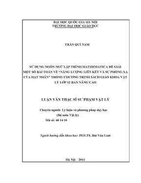 Nghiên cứu sử dụng Mathematica trong giảng dạy vật lý