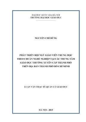 Phát Triển Đội Ngũ Giáo Viên Trung Học Theo Chuẩn Nghề