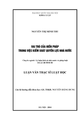 Vai trò của Hiến pháp trong kiểm soát quyền lực nhà nước