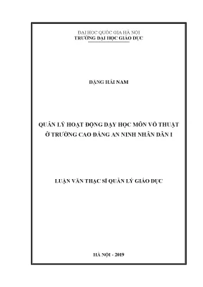 Quản lý dạy học môn võ thuật tại Trường Cao đẳng An ninh