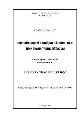Hợp đồng chuyển nhượng bất động sản hình thành trong