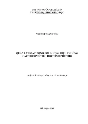 Quản lý bồi dưỡng hiệu trưởng tiểu học tại Phú Thọ