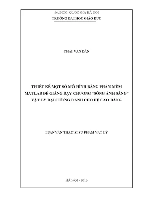 Thiết Kế Mô Hình Giảng Dạy Sóng Ánh Sáng Bằng MATLAB