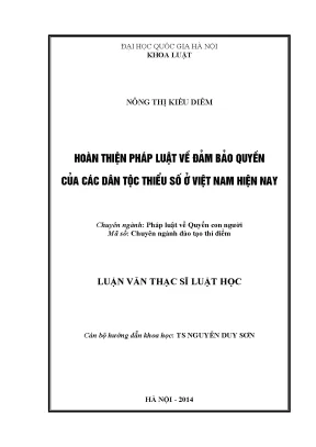 Hoàn thiện pháp luật bảo vệ quyền dân tộc thiểu số ở