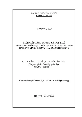 Giải pháp tăng cường xã hội hóa giáo dục tại huyện Lục