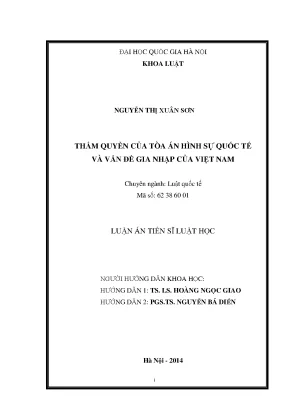 Thẩm quyền của Tòa án Hình sự Quốc tế và Gia nhập của