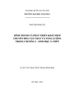 Khái Niệm Chuyển Hóa Vật Chất và Năng Lượng trong Sinh