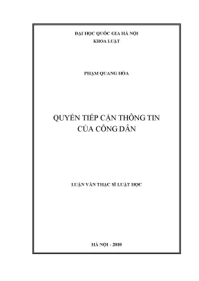Quyền Tiếp Cận Thông Tin của Công Dân: Nghiên Cứu và
