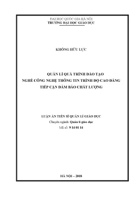 Quản lý đào tạo nghề CNTT cao đẳng: Đảm bảo chất lượng