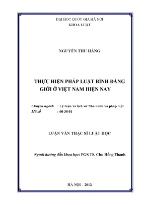 Thực hiện pháp luật bình đẳng giới ở Việt Nam: Thực