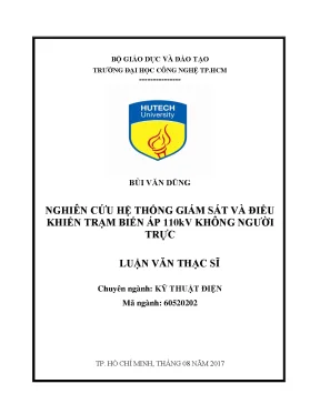 Nghiên cứu hệ thống giám sát trạm biến áp 110kV không