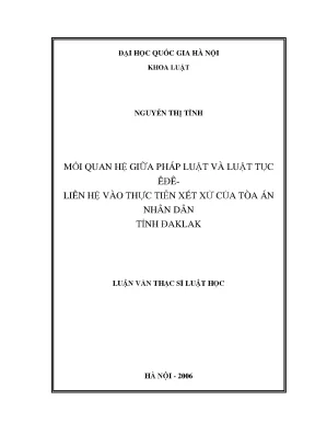 Mối Quan Hệ Giữa Pháp Luật và Tục ÊĐê Trong Xét Xử Tòa