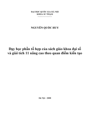 Dạy Học Tổ Hợp Đại Số và Giải Tích 11 Nâng Cao Theo Quan