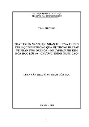 Phát Triển Năng Lực Nhận Thức và Tư Duy Học Sinh Qua Bài