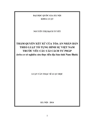 Thẩm quyền xét xử của Tòa án nhân dân theo luật tố tụng