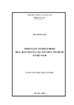 Pháp Luật Về Hoạt Động Mua Bán Nợ Tại Các Tổ Chức Tín