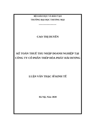 Nghiên cứu kế toán thuế thu nhập doanh nghiệp tại Công