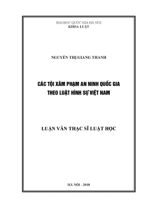 Các Tội Xâm Phạm An Ninh Quốc Gia Theo Luật Hình Sự Việt Nam