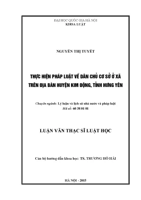 Nghiên cứu thực hiện pháp luật về dân chủ tại xã Kim