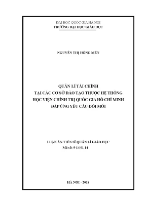 Quản lý tài chính tại các cơ sở đào tạo thuộc Học viện