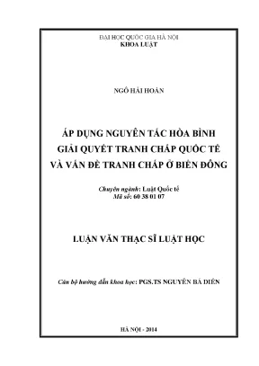 Nguyên Tắc Hòa Bình Giải Quyết Tranh Chấp Quốc Tế và
