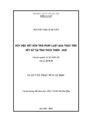 Hủy Kết Hôn Trái Pháp Luật: Thực Tiễn Xét Xử Tại Thừa