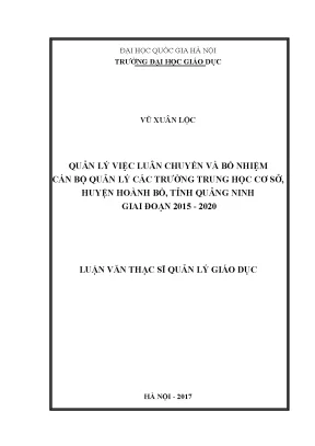 Quản lý luân chuyển và bổ nhiệm cán bộ quản lý trường