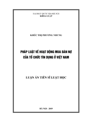 Nghiên Cứu Pháp Luật Về Hoạt Động Mua Bán Nợ Tổ Chức Tín