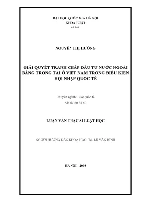 Giải Quyết Tranh Chấp Đầu Tư Nước Ngoài Bằng Trọng Tài Ở