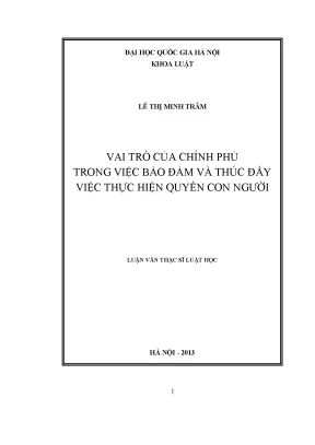 Vai trò của Chính phủ trong việc bảo đảm quyền con người