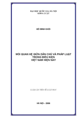 Mối Quan Hệ Giữa Dân Chủ và Pháp Luật Tại Việt Nam Hiện Nay