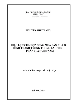 Hiệu Lực Hợp Đồng Mua Bán Nhà Ở Hình Thành Trong Tương