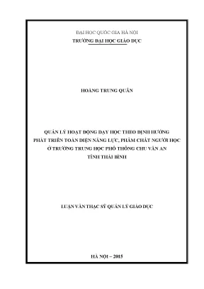 Quản lý dạy học tại trường THPT Chu Văn An: Phát triển