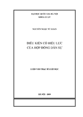 Điều Kiện Hiệu Lực Hợp Đồng Dân Sự: Nghiên Cứu và Phân Tích