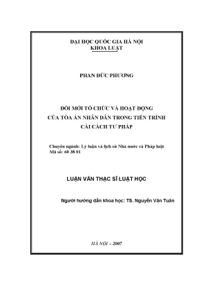 Đổi mới tổ chức và hoạt động của Tòa án nhân dân trong