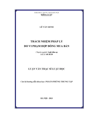 Trách Nhiệm Pháp Lý Trong Hợp Đồng Mua Bán: Nghiên Cứu