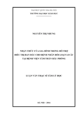 Nhận thức của gia đình trong hỗ trợ điều trị rối loạn lo