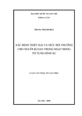 Bồi Thường Thiệt Hại Cho Người Bị Oan Trong Tố Tụng Hình Sự