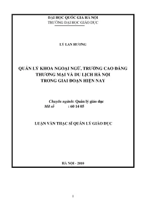 Quản lý khoa ngoại ngữ tại trường cao đẳng thương mại và