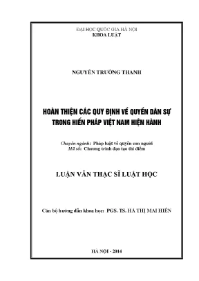 Hoàn thiện quy định về quyền dân sự trong Hiến pháp Việt Nam