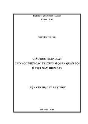 Giáo Dục Pháp Luật Cho Học Viên Các Trường Sĩ Quan Quân