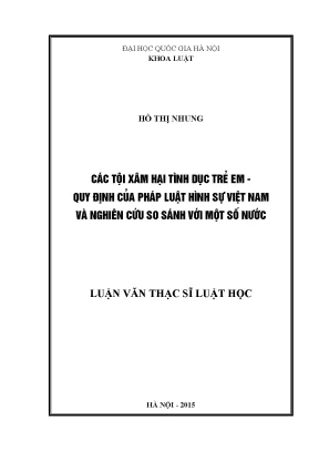 So sánh quy định về tội xâm hại tình dục trẻ em trong